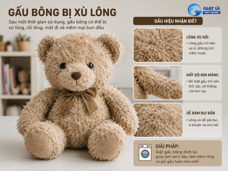 Gấu bông dễ bị vón cục, xù lông